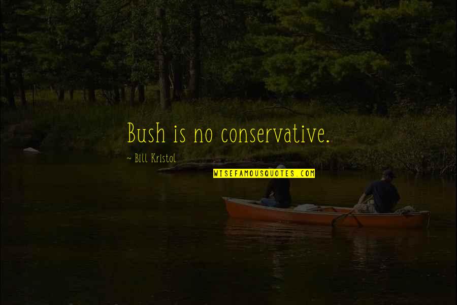 Couch Time Quotes By Bill Kristol: Bush is no conservative.