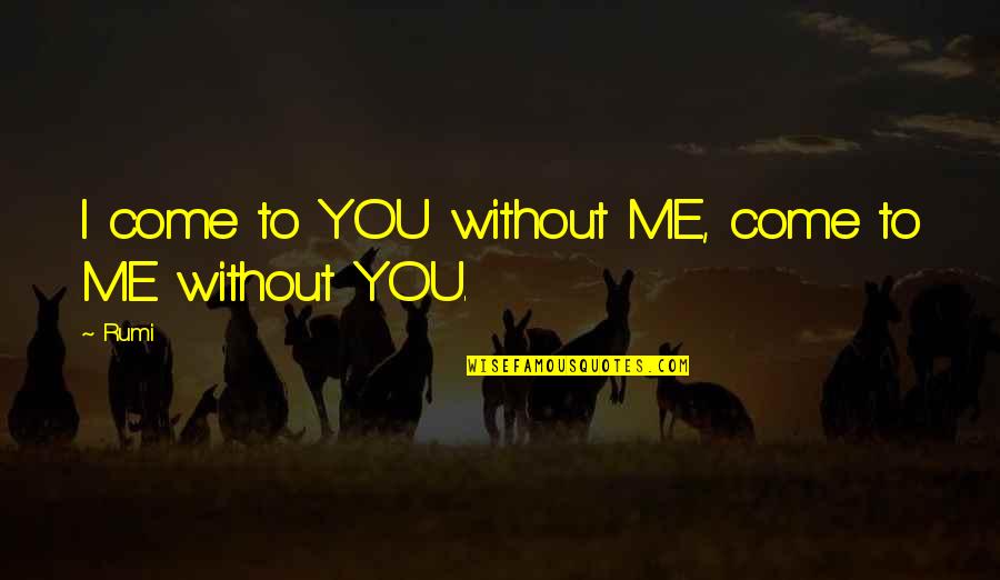 Cougar Life Quotes By Rumi: I come to YOU without ME, come to