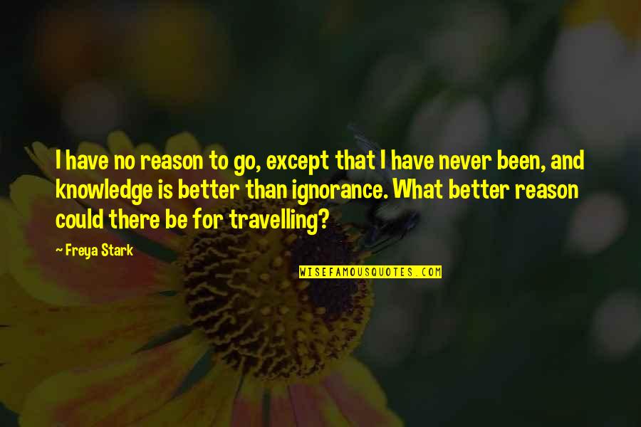 Could Have Been Better Quotes By Freya Stark: I have no reason to go, except that