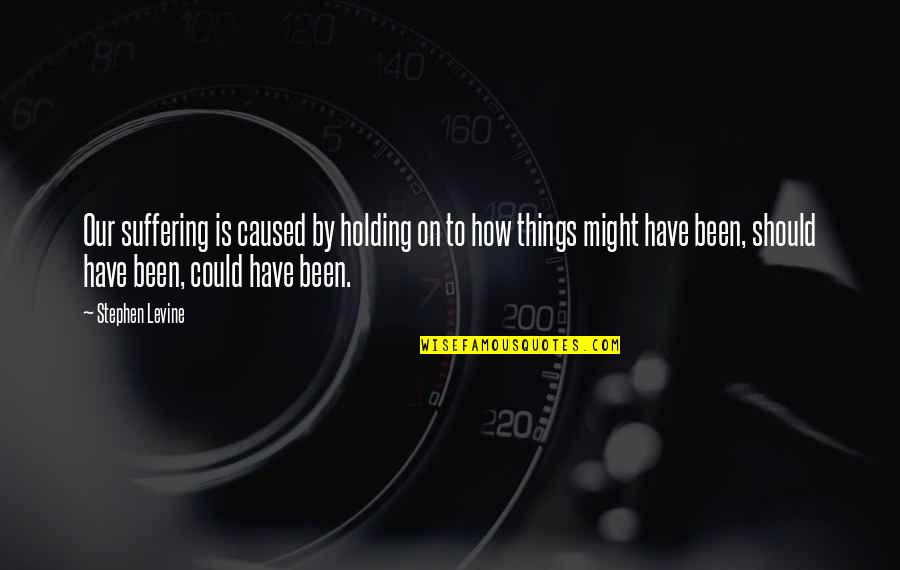 Could Have Should Have Quotes By Stephen Levine: Our suffering is caused by holding on to