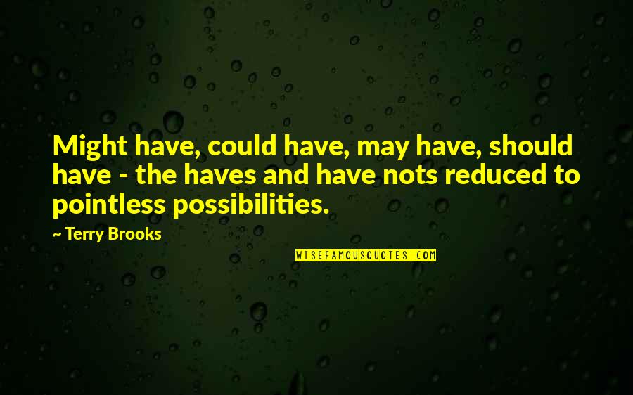 Could Haves Quotes By Terry Brooks: Might have, could have, may have, should have