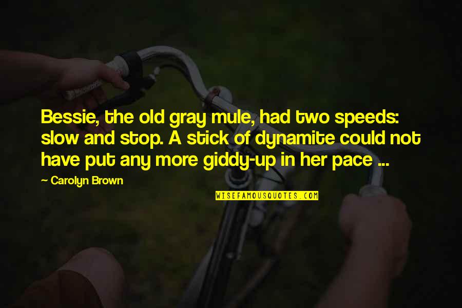 Could Not Stop Quotes By Carolyn Brown: Bessie, the old gray mule, had two speeds: