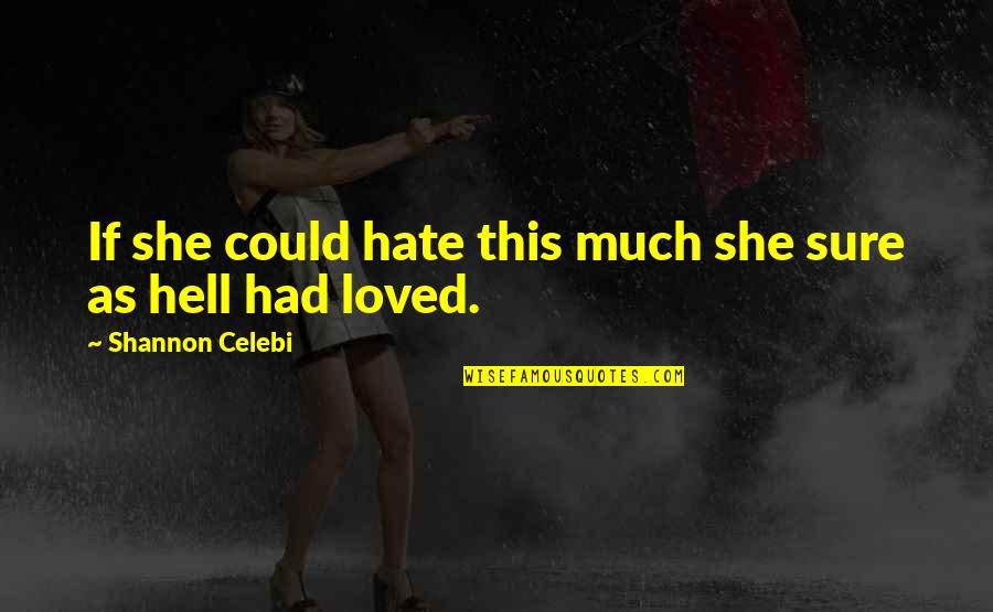 Could You Be Loved Quotes By Shannon Celebi: If she could hate this much she sure