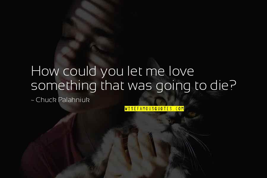 Could You Love Me Quotes By Chuck Palahniuk: How could you let me love something that
