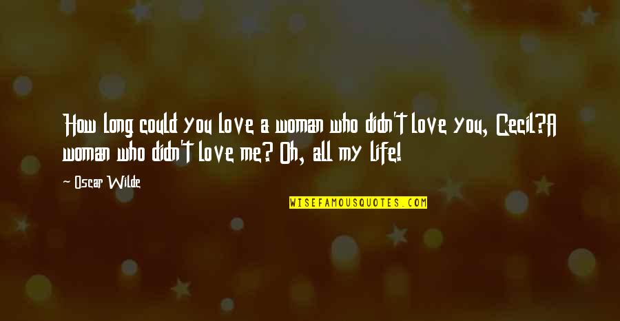 Could You Love Me Quotes By Oscar Wilde: How long could you love a woman who