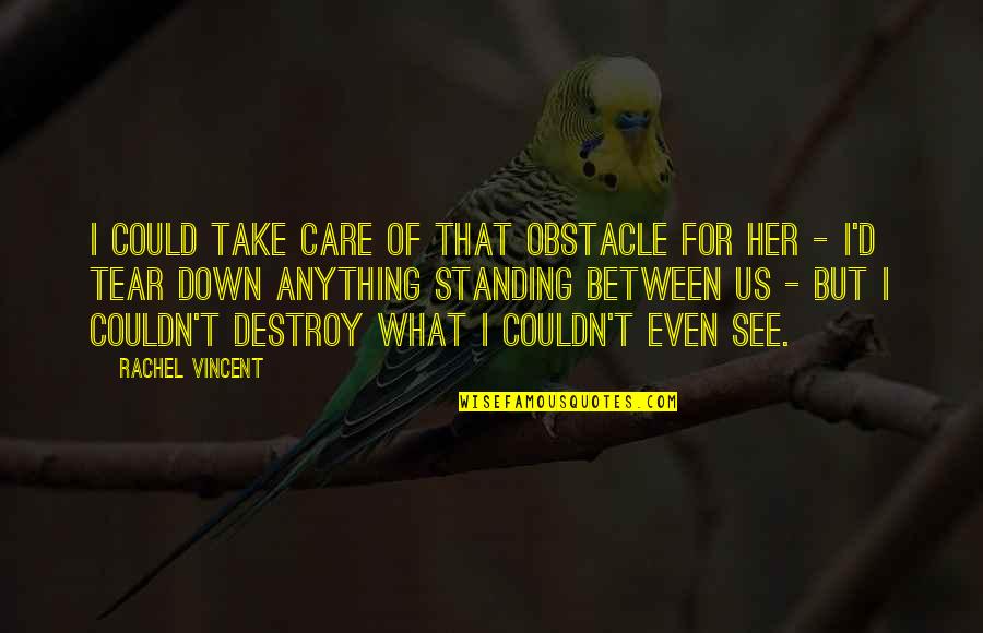 Couldn't Care Quotes By Rachel Vincent: I could take care of that obstacle for