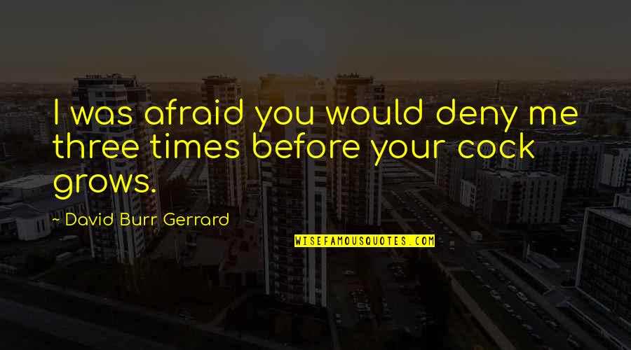 Coummunities Quotes By David Burr Gerrard: I was afraid you would deny me three