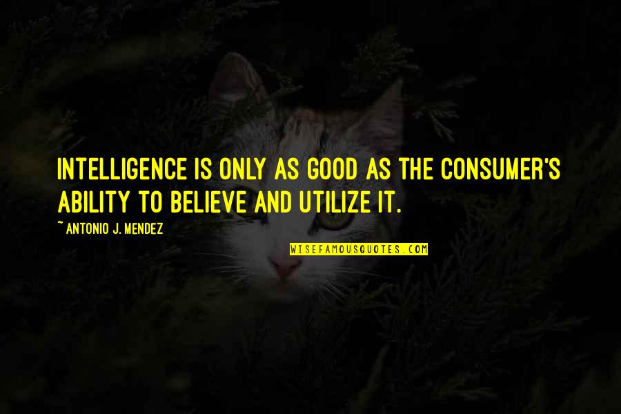 Counseling Theories Quotes By Antonio J. Mendez: Intelligence is only as good as the consumer's