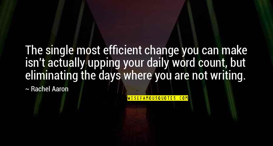 Count The Days Quotes By Rachel Aaron: The single most efficient change you can make