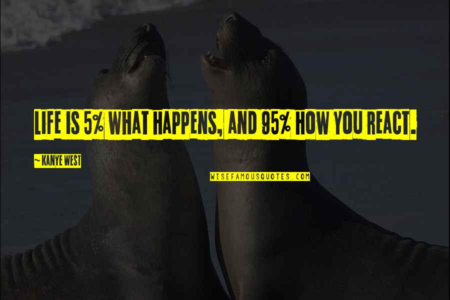 Counterculture Quotes By Kanye West: Life is 5% what happens, and 95% how Counterculture Quotes By Kanye West: Life is 5% what happens, and 95% how