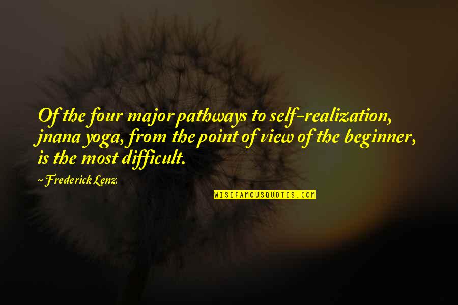 Counterspells Quotes By Frederick Lenz: Of the four major pathways to self-realization, jnana