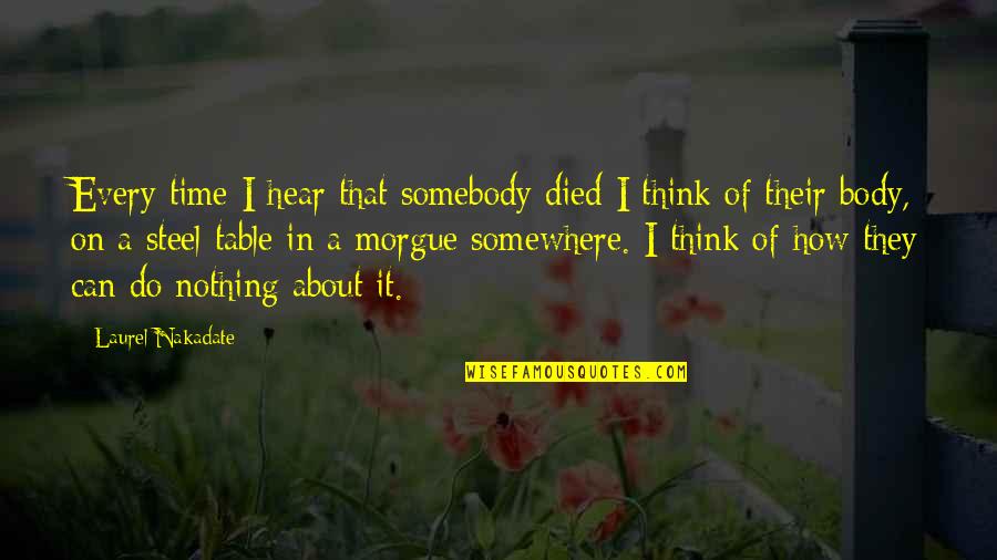 Countess Cathleen Quotes By Laurel Nakadate: Every time I hear that somebody died I Countess Cathleen Quotes By Laurel Nakadate: Every time I hear that somebody died I