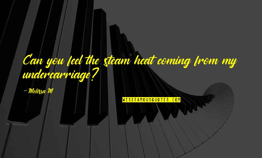 Counting The Days Quotes By Melissa M: Can you feel the steam heat coming from