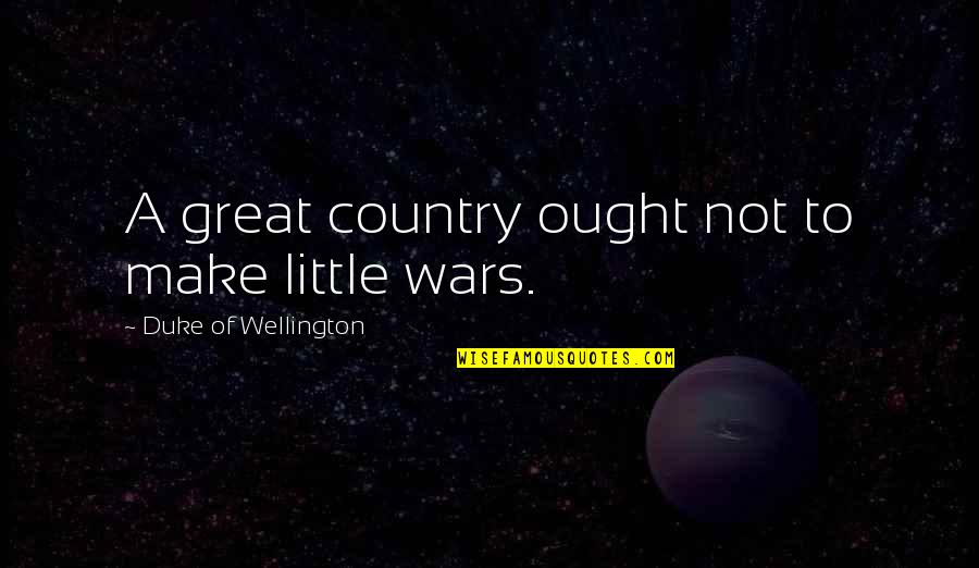 Country At War Quotes By Duke Of Wellington: A great country ought not to make little