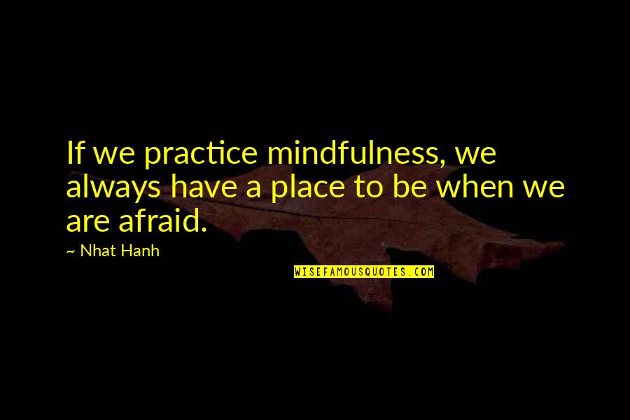 Country Butcher Quotes By Nhat Hanh: If we practice mindfulness, we always have a