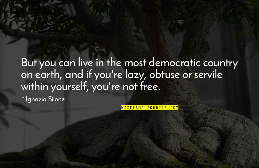 Country Freedom Quotes By Ignazio Silone: But you can live in the most democratic