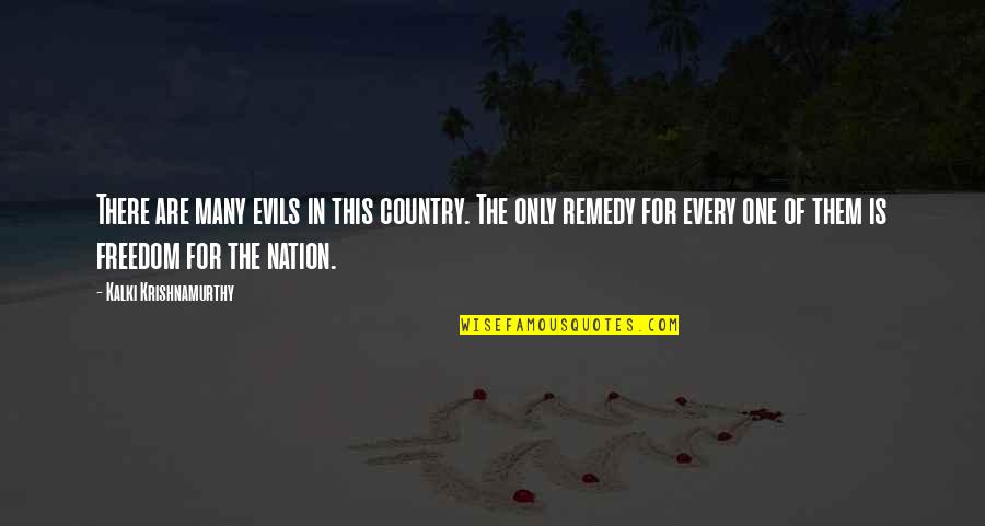 Country Freedom Quotes By Kalki Krishnamurthy: There are many evils in this country. The