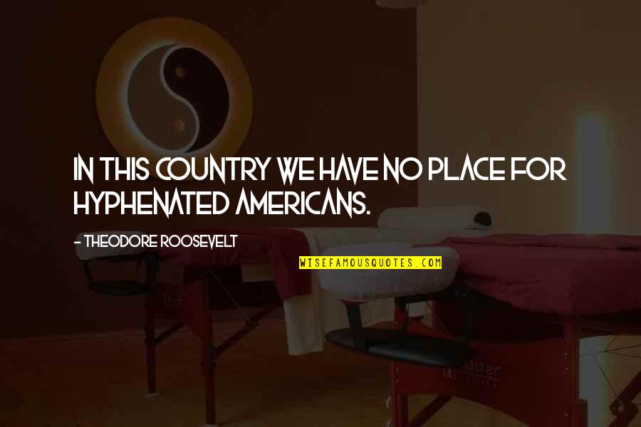 Country Humor Quotes By Theodore Roosevelt: In this country we have no place for