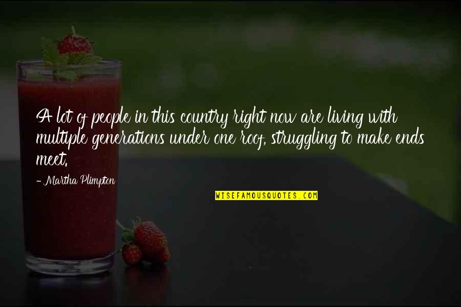 Country Living Quotes By Martha Plimpton: A lot of people in this country right