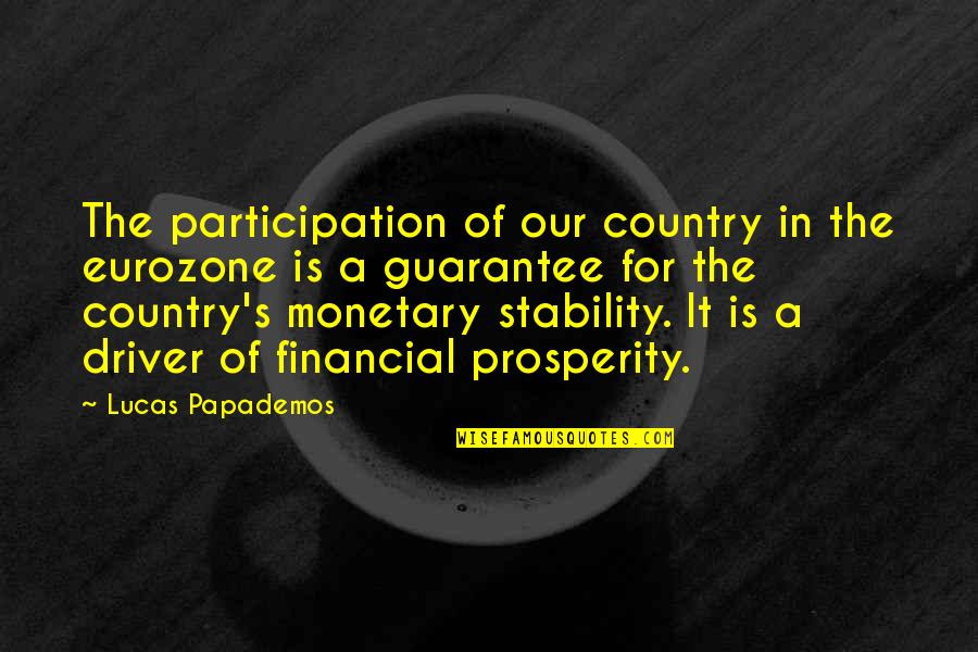 Country Of Quotes By Lucas Papademos: The participation of our country in the eurozone