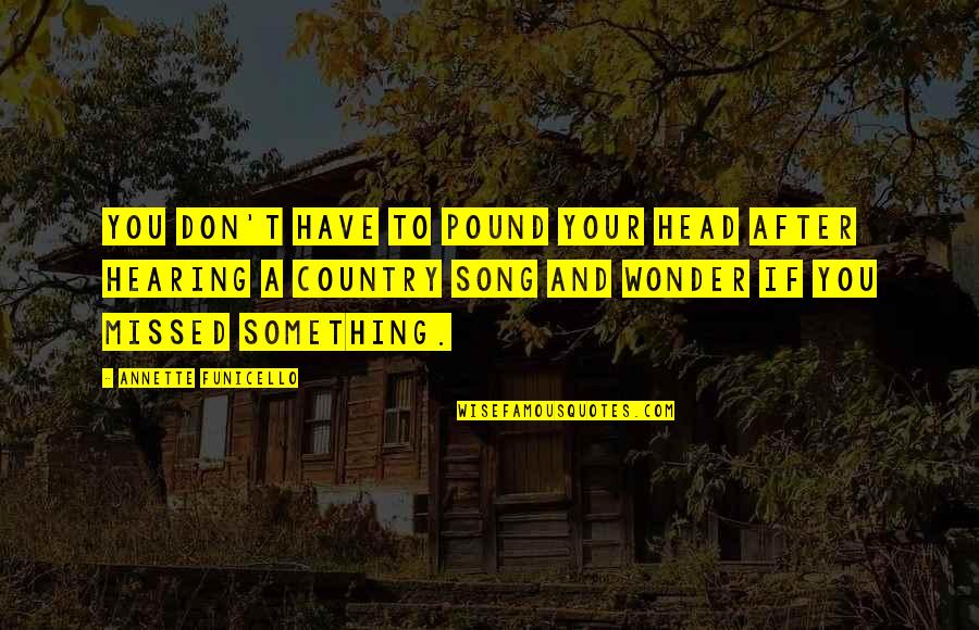 Country Song Quotes By Annette Funicello: You don't have to pound your head after