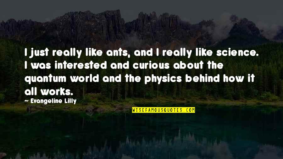 Country That Starts Quotes By Evangeline Lilly: I just really like ants, and I really