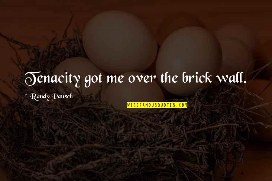 Country Under My Skin Quotes By Randy Pausch: Tenacity got me over the brick wall.