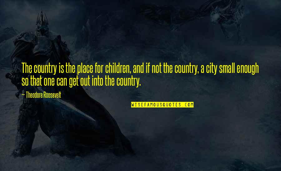 Country Vs City Quotes By Theodore Roosevelt: The country is the place for children, and