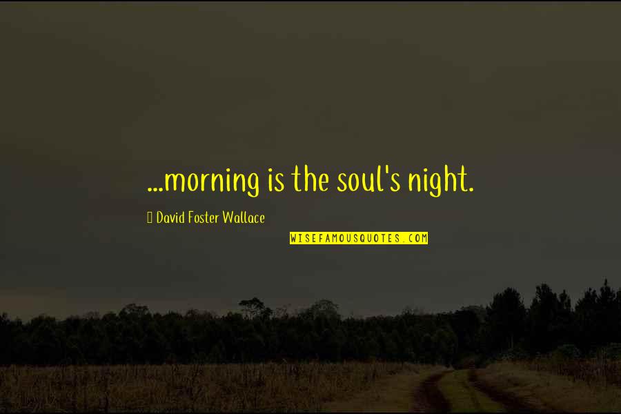 Countrywide Home Quotes By David Foster Wallace: ...morning is the soul's night.