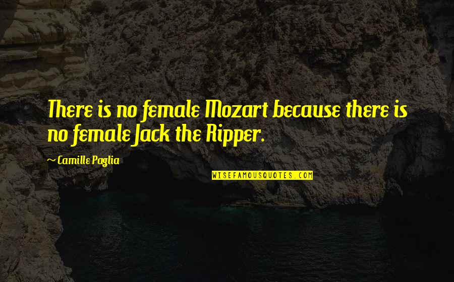 Coupla Quotes By Camille Paglia: There is no female Mozart because there is