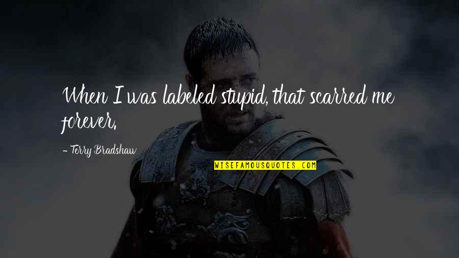 Couple Baby Quotes By Terry Bradshaw: When I was labeled stupid, that scarred me Couple Baby Quotes By Terry Bradshaw: When I was labeled stupid, that scarred me
