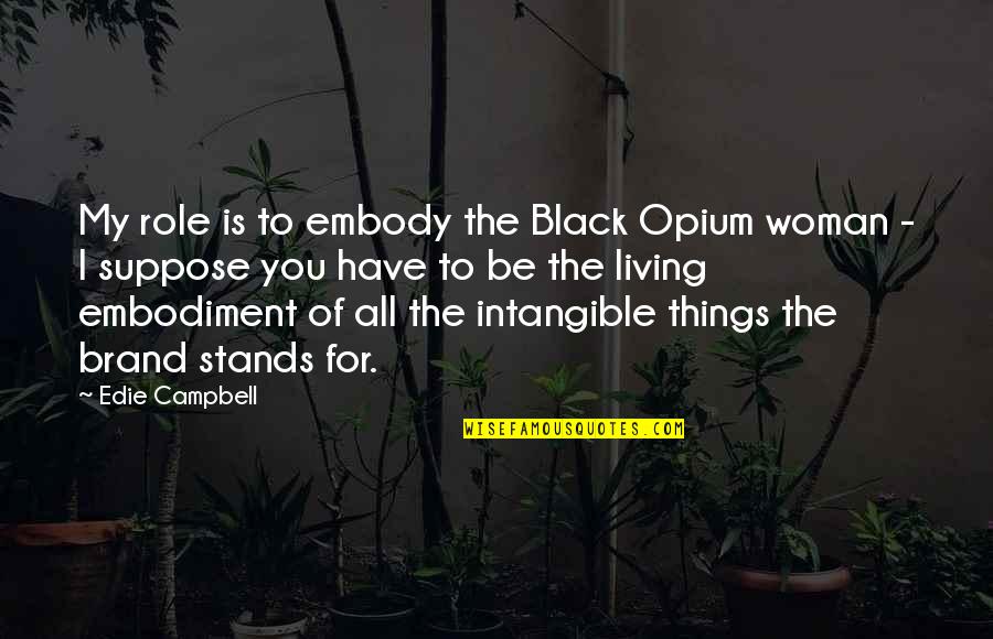 Couple Pics Wid Quotes By Edie Campbell: My role is to embody the Black Opium