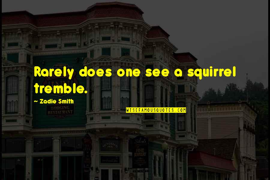 Couples Ups And Downs Quotes By Zadie Smith: Rarely does one see a squirrel tremble.
