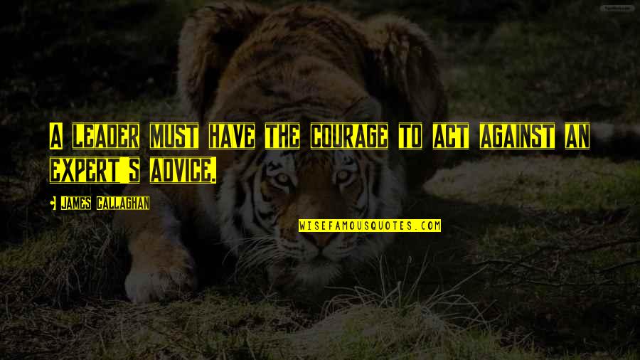 Courage Against Quotes By James Callaghan: A leader must have the courage to act