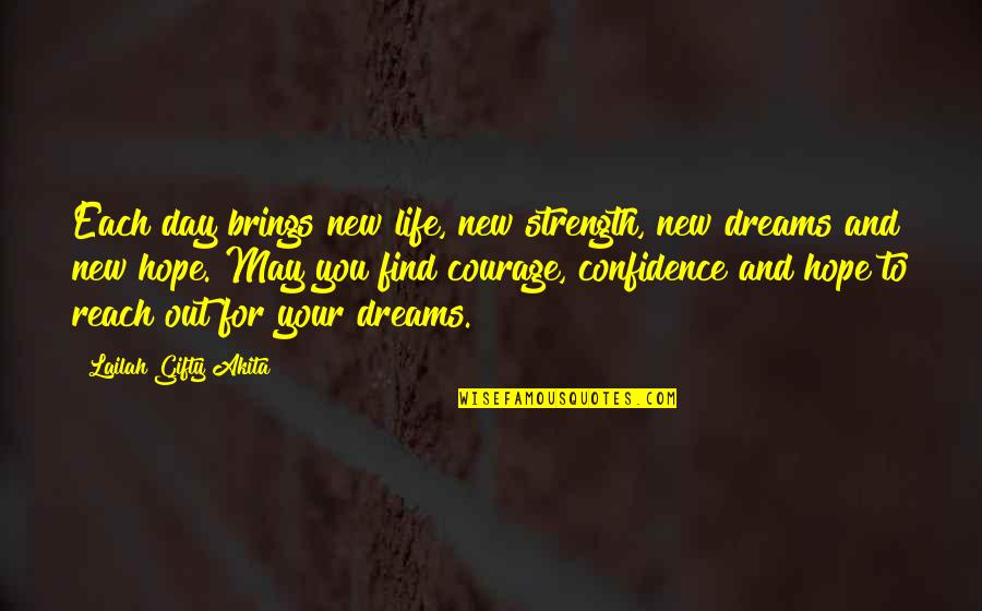 Courage And Confidence Quotes By Lailah Gifty Akita: Each day brings new life, new strength, new