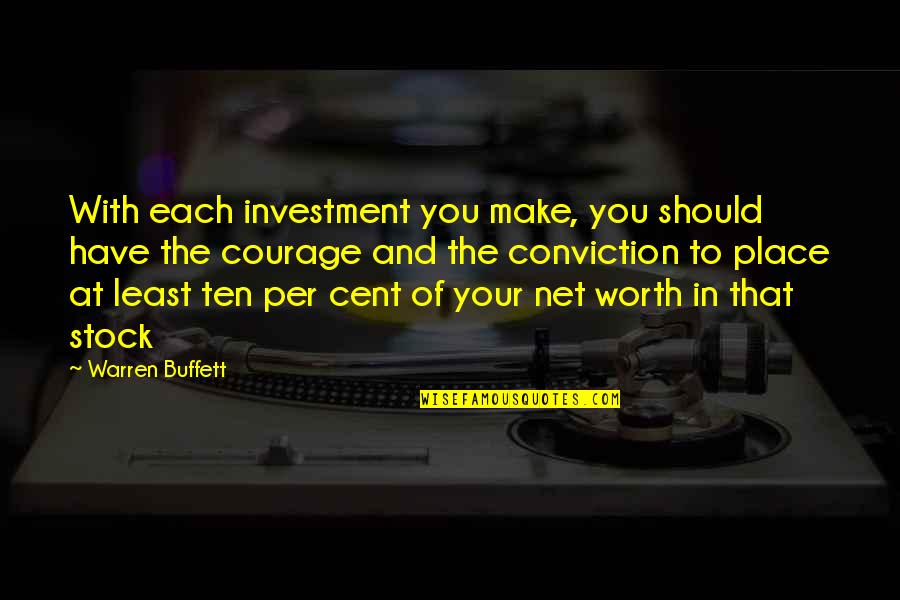 Courage And Conviction Quotes By Warren Buffett: With each investment you make, you should have