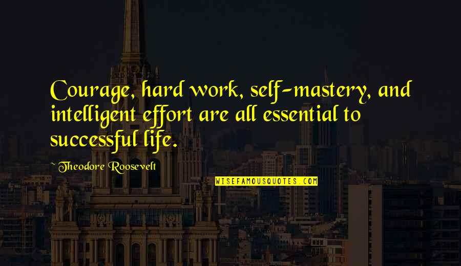 Courage And Hard Work Quotes By Theodore Roosevelt: Courage, hard work, self-mastery, and intelligent effort are