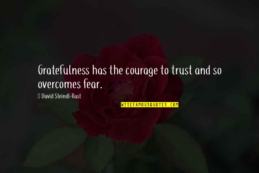 Courage And Overcoming Fear Quotes By David Steindl-Rast: Gratefulness has the courage to trust and so