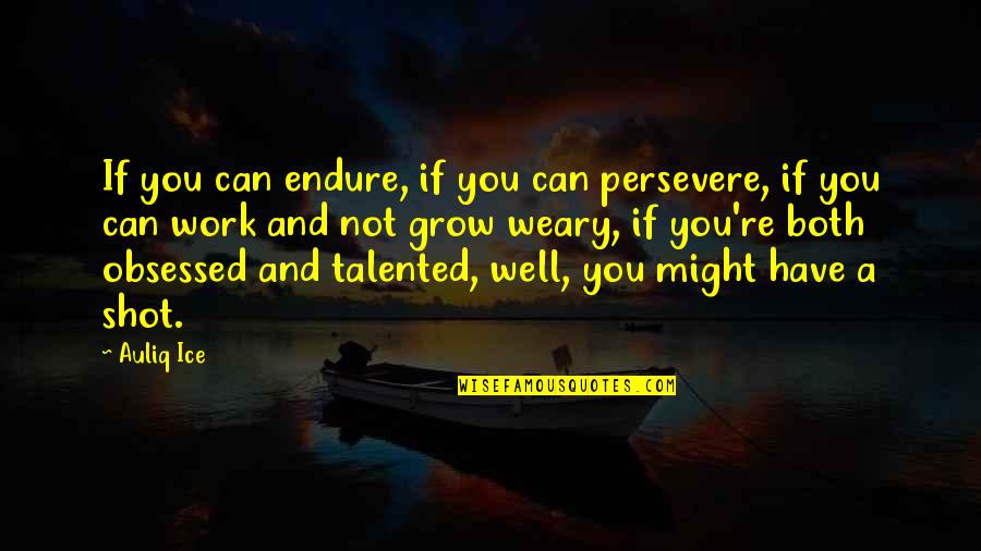 Courage Confidence Quotes By Auliq Ice: If you can endure, if you can persevere,