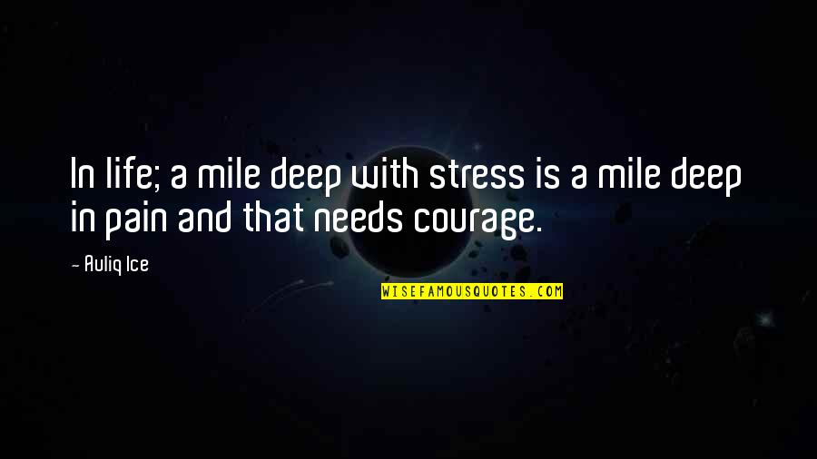 Courage In Life Quotes By Auliq Ice: In life; a mile deep with stress is