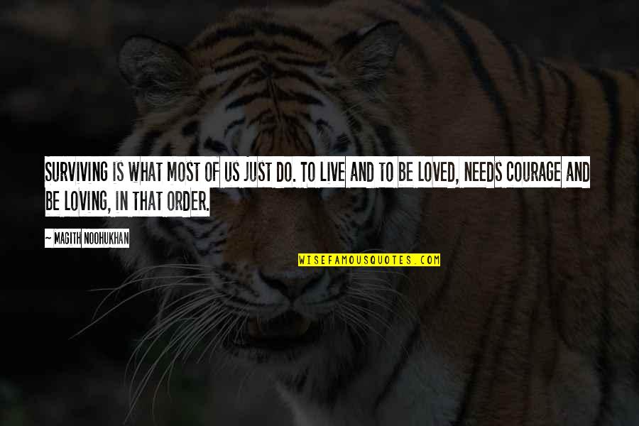 Courage In Love Quotes By Magith Noohukhan: Surviving is what most of us just do. Courage In Love Quotes By Magith Noohukhan: Surviving is what most of us just do.