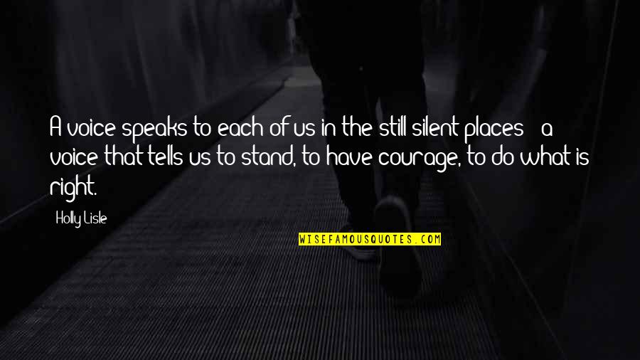 Courage Is Quotes By Holly Lisle: A voice speaks to each of us in