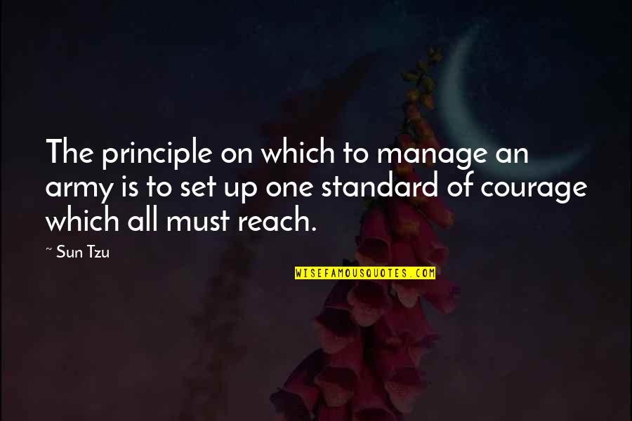 Courage Is Quotes By Sun Tzu: The principle on which to manage an army