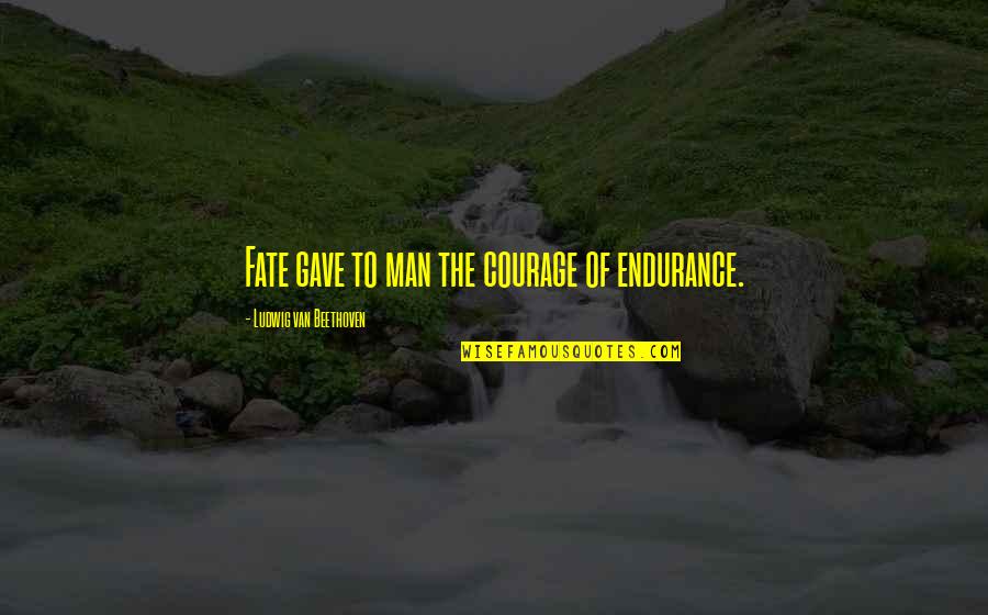 Courage Perseverance Quotes By Ludwig Van Beethoven: Fate gave to man the courage of endurance.