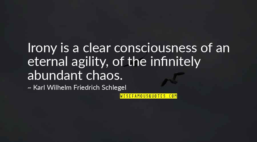 Courage To Carry On Quotes By Karl Wilhelm Friedrich Schlegel: Irony is a clear consciousness of an eternal