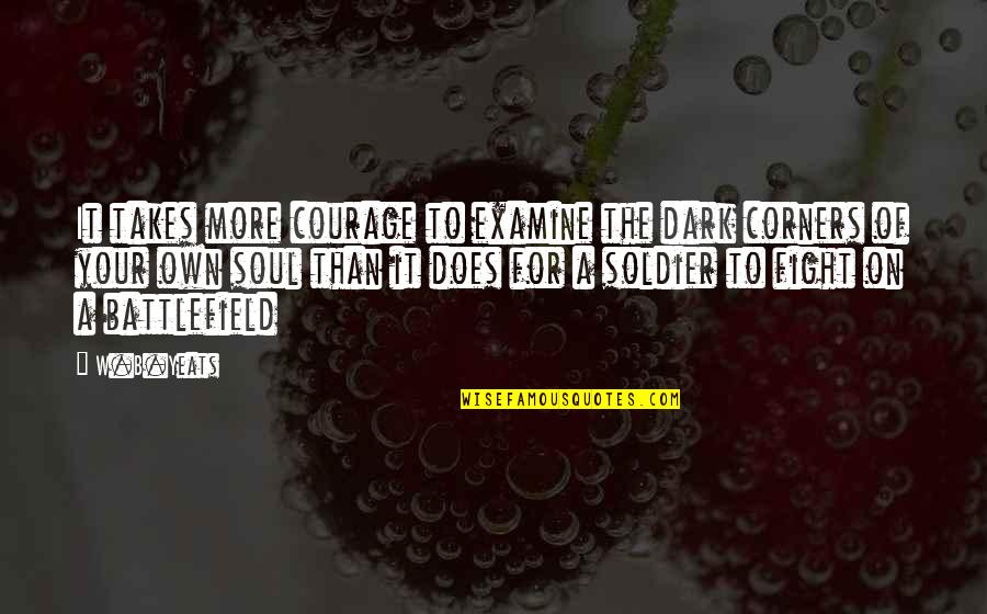 Courage To Fight Quotes By W.B.Yeats: It takes more courage to examine the dark