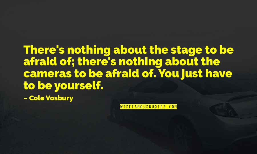 Courroie Gates Quotes By Cole Vosbury: There's nothing about the stage to be afraid