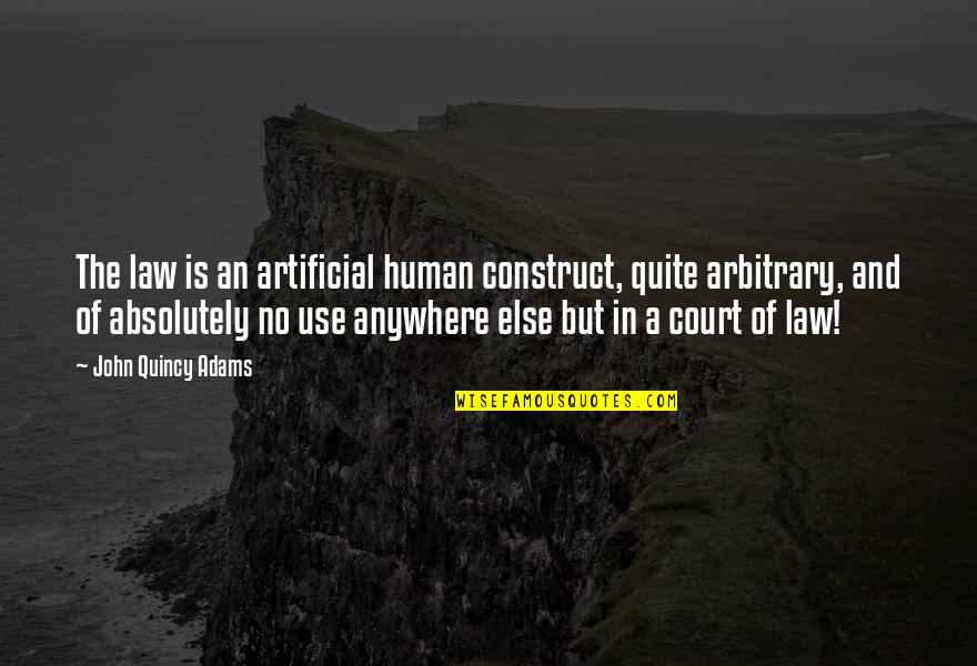 Court Quotes By John Quincy Adams: The law is an artificial human construct, quite