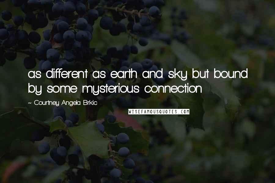 Courtney Angela Brkic quotes: as different as earth and sky but bound by some mysterious connection