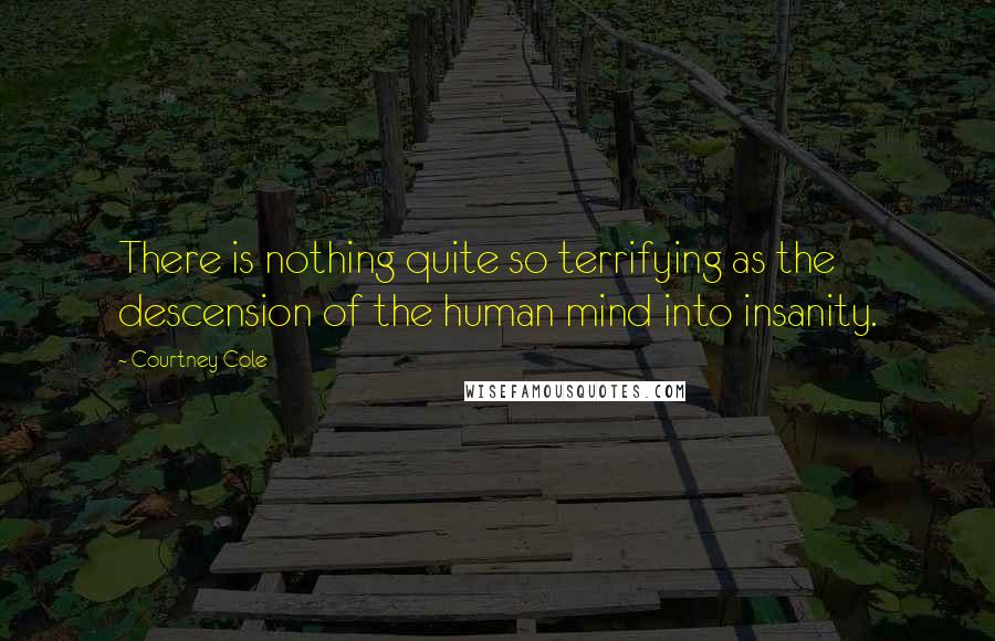 Courtney Cole quotes: There is nothing quite so terrifying as the descension of the human mind into insanity.